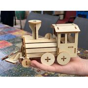 Build and Paint your own locomotive train Kids wood model toy train-plywood DIY kit