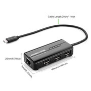 UGREEN USB Type-C 3-Port Hub with Fast Ethernet (30289)