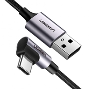 Usb-C To Angled Usb2.0-C Round Cable, 1M Gray Black