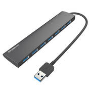 Simplecom CH371 Ultra Slim Aluminium 7 Port USB 3.0 Hub for PC Mac Laptop Black