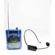 Portable Non-Bluetooth Voice Amplifier Includes Wireless FM Headset & Wired Headset (Blue)