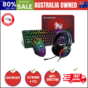 4-Pcs Rainbow Keyboard/Mouse/Headphone/Mouse Pad Kit Set