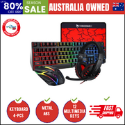 Rgb 4-Pcs Gaming Keyboard/Mouse/Headphone/Mouse Pad Kit Set