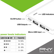 PNY (L8021) 8000mAh PowerPack Universal Rechargeable Battery Bank with output 2.1A, 5V