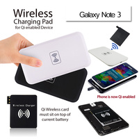 QI Wireless Charger Power Bank Charging Pad + Receiver for Samsung Galaxy Note 3 N9000 Black