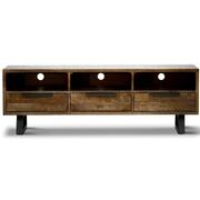 Etu Entertainment Tv Unit 150Cm 3 Drawer Mango Wood Unique Furniture