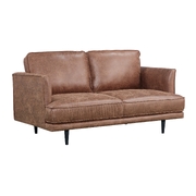 2 Seater Sofa Fabric Uplholstered Lounge Couch Brown