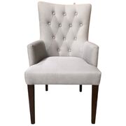 Carver Fabric Dining Chair French Provincial Solid Timber Wood