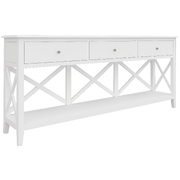 Console Hallway Entry Table 176Cm Solid Acacia Timber Wood Hampton - White