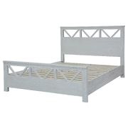 King Size Bed Frame Solid Timber Wood Mattress Base White Wash