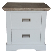 Bedside Tables 2 Drawers Storage Cabinet End Nightstand Table White Grey