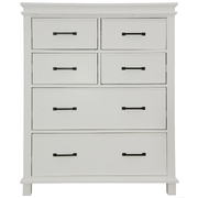 Tallboy 6 Chest Of Drawers Solid Pine Wood Bed Storage Cabinet - White