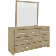 Dresser Mirror 7 Chest Of Drawers Solid Wood Bedroom Cabinet - Smoke