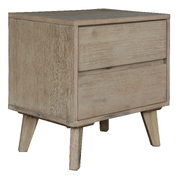 Bedside Nightstand Storage Cabinet Shelf Side End Table - Brushed Smoke