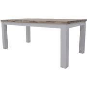 Dining Table 225Cm Solid Acacia Wood Home Dinner Furniture -White Brush