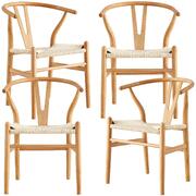 4 Wishbone Dining Chair Beech Timber Replica Hans Wenger Natural