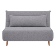 2 Seater Sofa Futon Bed Love Seat Fabric Lounge Couch - Grey