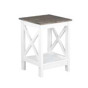 Coastal Side Table In White And Grey