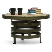 Retro Style Spiral Round Coffee Table With Wood Top