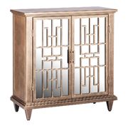 Sideboard Buffet Cabinet Storage With Mirrored Glass Doors