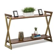 Wooden Entryway Hallway Console Table With Shelves
