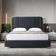 Air Leather Padded Upholstered Bed Frame With Stainless Steel Feet