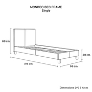 Mondeo PU Leather Single Black Bed