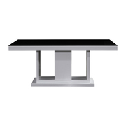 Rectangular High Gloss Dining Table, Black & White