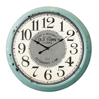 Classical 24'' Big Metal Clock (Blue Frame)