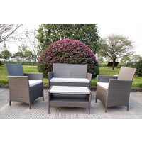 Ravello 4 Piece Rattan Sofa Set - Polywood Table