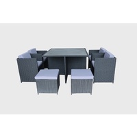 Messina 9 Piece Rattan Dining Set - Polywood Table