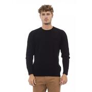 Sleek Black Viscose Sweater - Alpha Studio