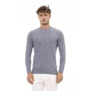 Light Blue Luxury Alpha Studio Men'S Light Blue Viscose Sweater - 50 It