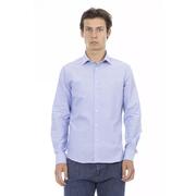 Serene Blue - Baldinini Trend Men'S Cotton Shirt