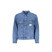 Azure Comfort Calvin Klein Men'S Blue Cotton Jacket In L