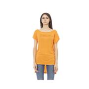 Vibrant Style Just Cavalli Orange Cotton Tee - Size L