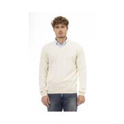 Luxe White Sergio Tacchini Men'S White Wool Sweater - L