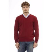 Fiery Red Cozy Sergio Tacchini Men'S Wool Sweater - S