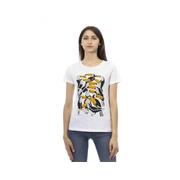 Trussardi'S Exclusive Print Chic White Tee For Women - Size 2Xl