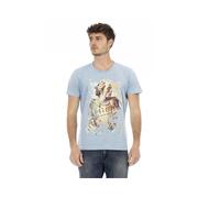 Trussardi Action Men'S Chic Light Blue Cotton Tee Shirt - 3Xl