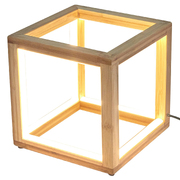 Bamboo Cube Led Lamp - Natural
