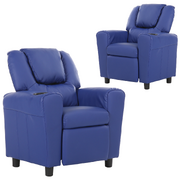 Set Of 2 Oliver Kids Recliner Chair - Blue