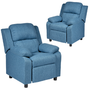 Set Of 2 Erika Navy Blue Adult Recliner Sofa Chair