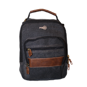 Canvas Sling Bag Shoulder Strap Messenger Travel Pack W Tablet Pocket - Black