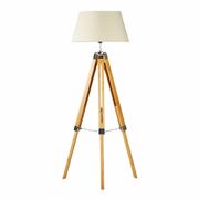 Large Tripod Floor Lamp - Linen Shade