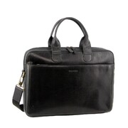 Mens Italian Leather Computer Bag - Black