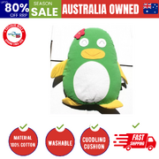 Penguin Cuddling Cushion Green