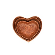 Set Of 3 Coconut Wood Heart Shape Plates Natural