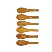 Set Of 6 Dinning Coconut Wooden Soup Spoons Natural