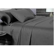 Single Size 500TC Cotton Sateen Fitted Sheet (Charcoal Color)